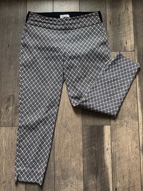 Elle Black and White Plaid Ankle Pants